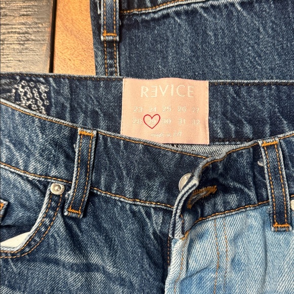 Revice Matchmaker high rise patchwork straight leg jeans Love at First Sight - Picture 3 of 12